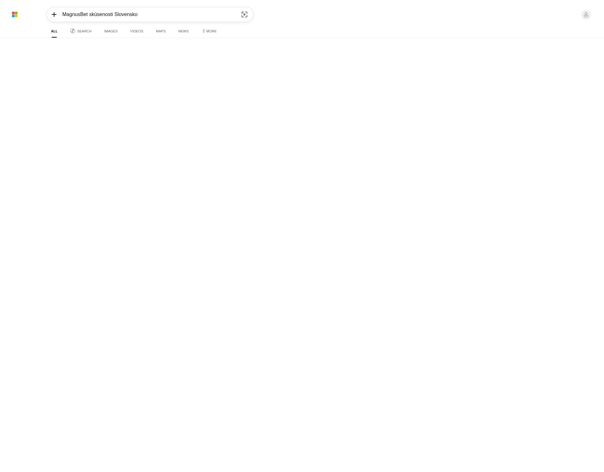 Zachytené výsledky vyhľadávania pre skúsenosti s MagnusBet na Slovensku